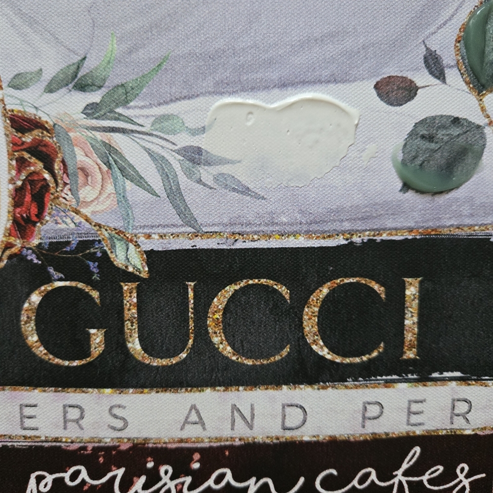 🥀NWT Hand Embellished Chanel Prada Gucci Wall Art - Picture 2 of 7
